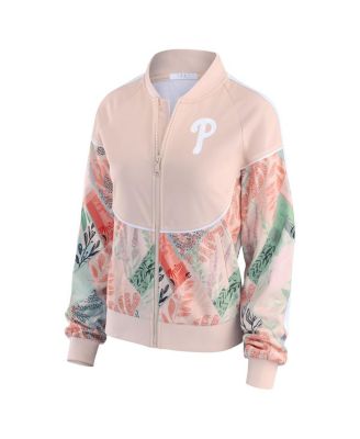 Women's&nbsp;Sand Philadelphia Phillies Raglan Full-Zip Track Jacket