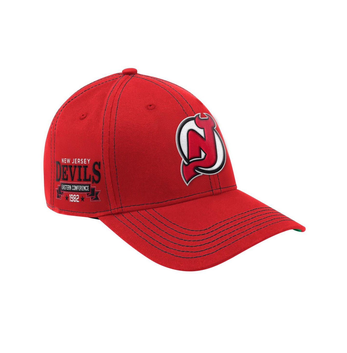 Мужские головные уборы Starter Red New Jersey Devils Sphere II Curved Starfit Adjustable Hat — фото 1
