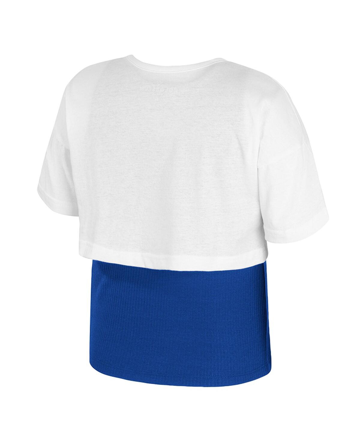 Colosseum Girl's Big Boys And Girls White Florida Gators Gale Cropped 2fer Top In White