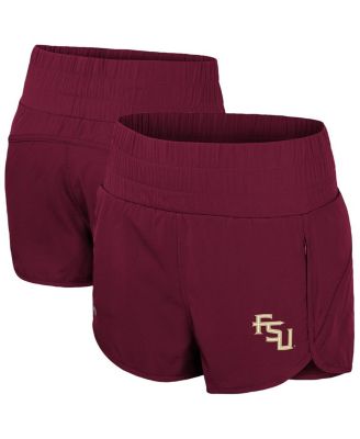 Colosseum - Women's Garnet Florida State Seminoles Stop By Smocked High Waist Shorts