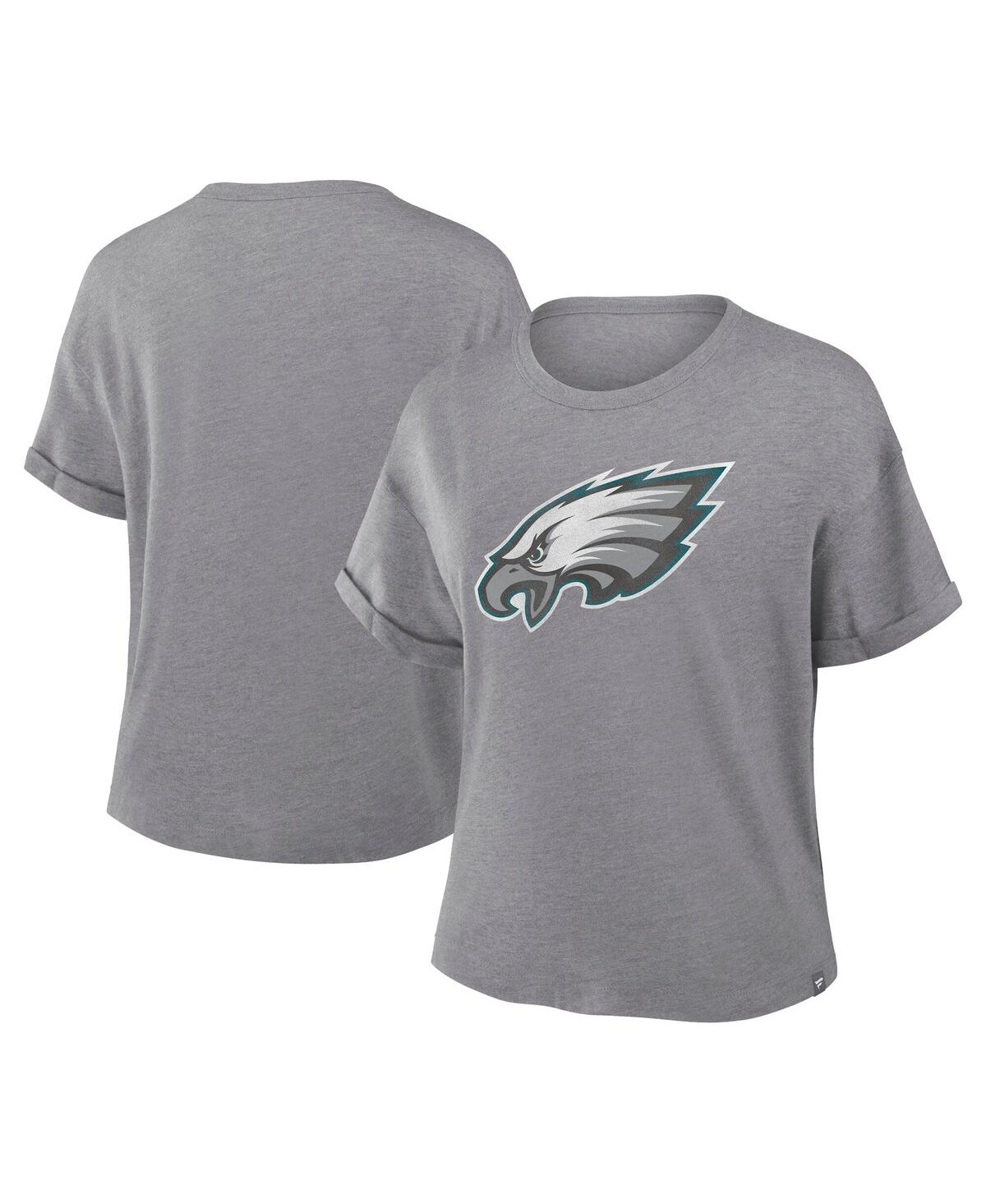Fanatics Women's Heather Gray Philadelphia Eagles Tribute Tri-blend T-shirt In Heather Gray