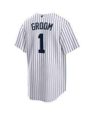 Men's&nbsp;White New York Yankees 1 Groom Home Replica Jersey