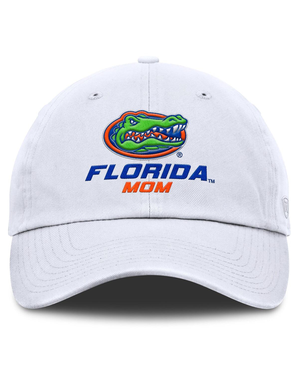 Top Of The World Women's White Florida Gators Mom Logo Staple Adjustable Hat In White