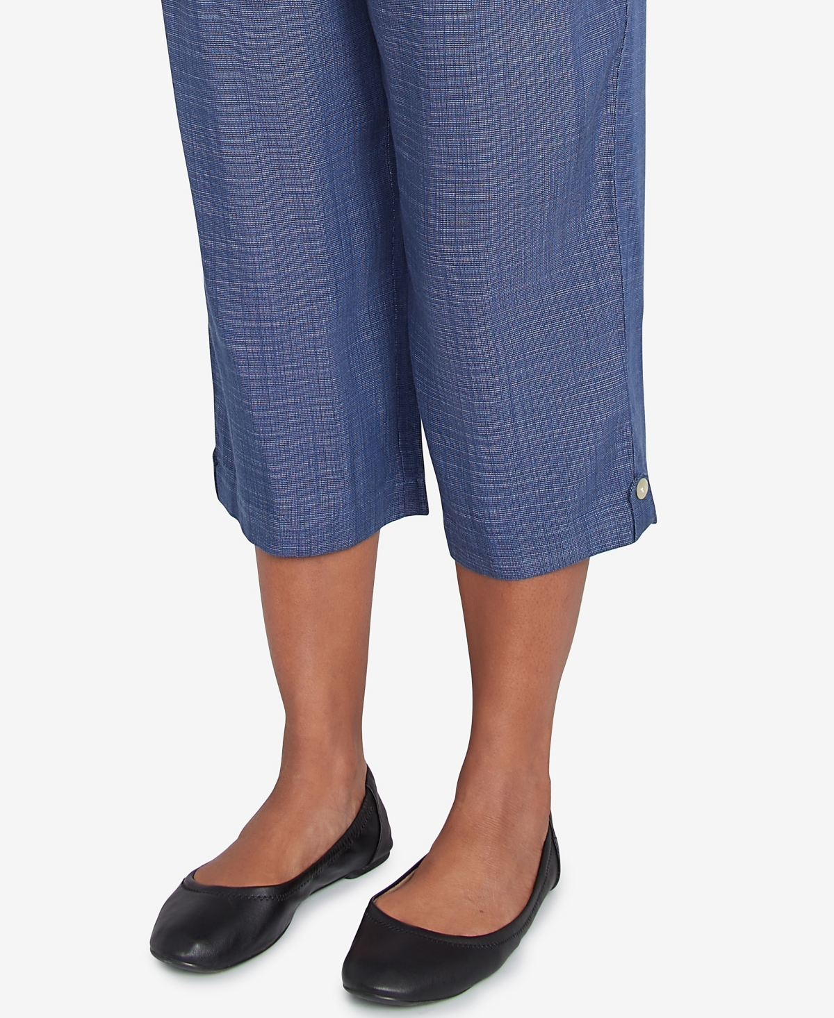 Alfred Dunner Petite Summer Solstice Relaxed Button Tab Capri