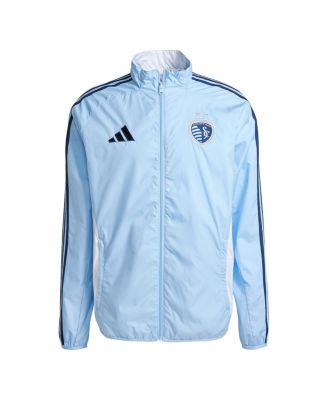 adidas - Men's Sky Blue/White Sporting Kansas City 2025 Anthem Reversible Full-Zip Jacket