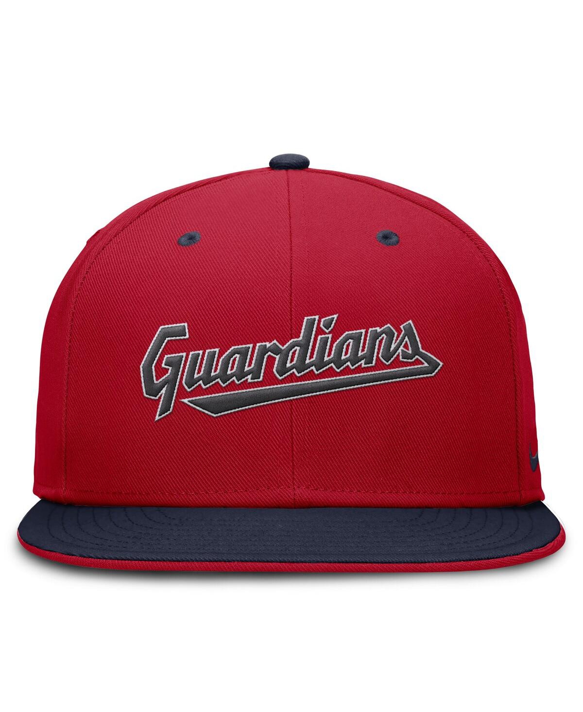 Nike Men's Red/navy Cleveland Guardians True Primetime Two-tone Performance Fitted Hat In Red