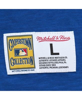 Men's Royal Atlanta Braves Cooperstown Collection Legendary Raglan Slub Henley 3/4-Sleeve T-Shirt