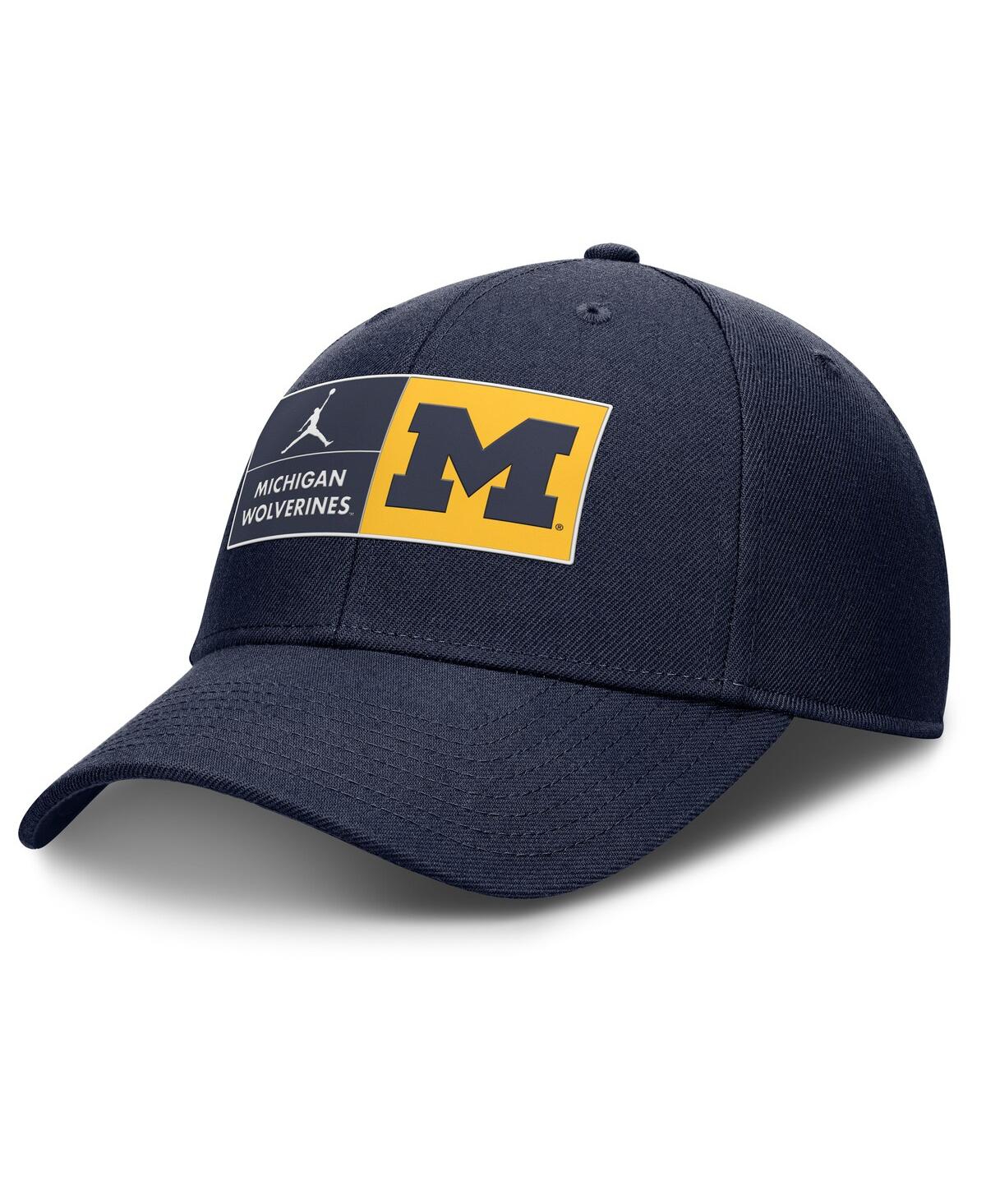 JORDAN MEN'S NAVY MICHIGAN WOLVERINES PERFORMANCE CLUB ADJUSTABLE HAT 