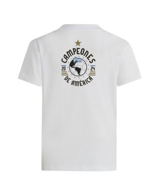 Big Boys and Girls White Argentina National Team 2024 Copa America s T-Shirt