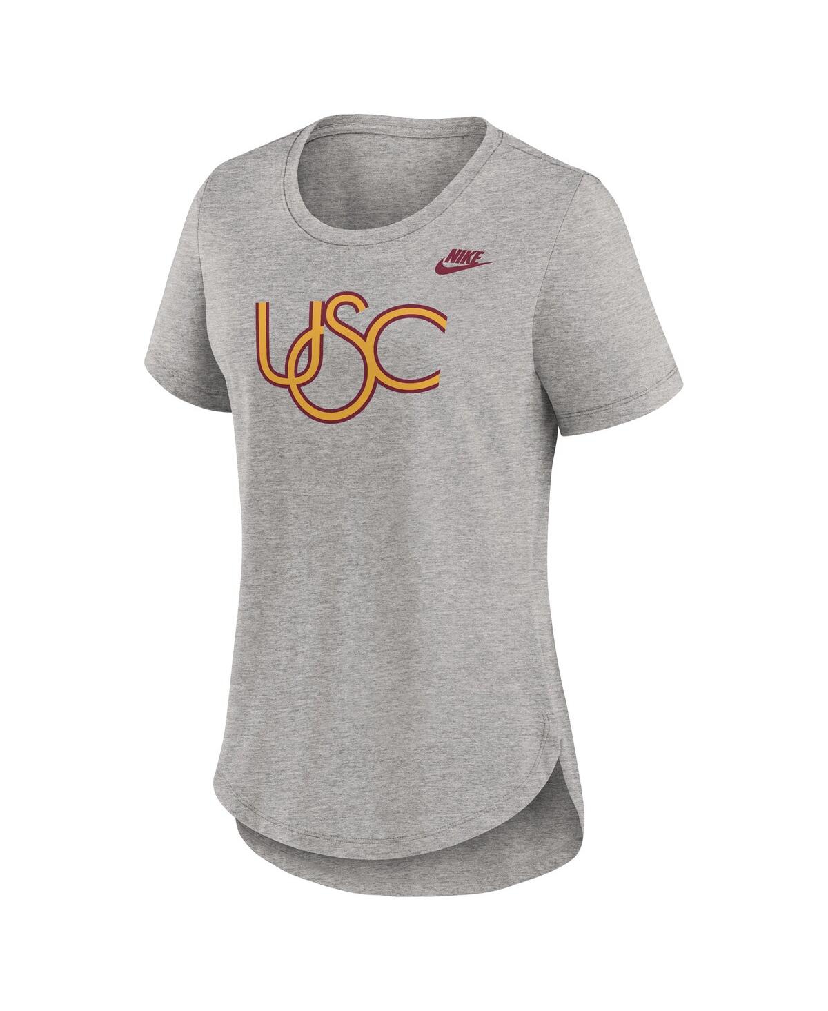 Nike Women's Heather Gray Usc Trojans Legacy Tri-blend T-shirt In Heather Gray