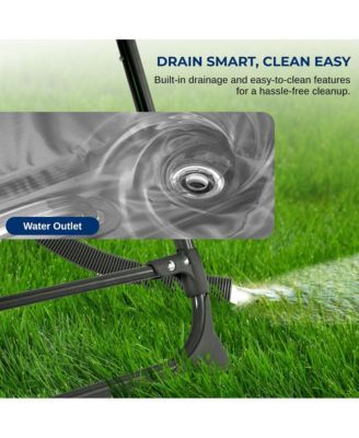 Portable Dog Bath Tub with Drain System & Leash Restraint, Gray/Black