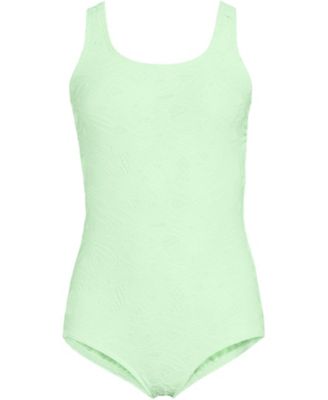 Women's Long Tugless Low Leg Lace One Piece Swimsuit