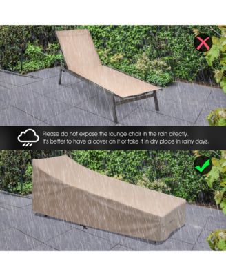 2 PCS Patio Lounge Chair Chaise Recliner Back Adjustable Garden