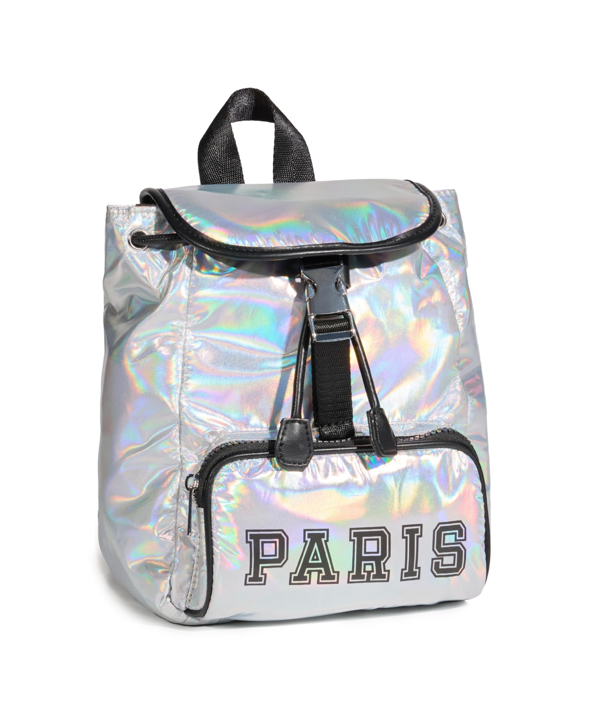 Paxton Small Drawstring Rucksack Fashion Backpack - Iridescent silver