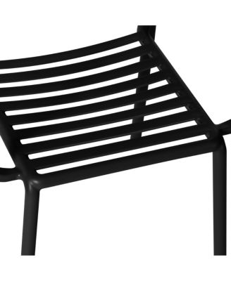 Outdoor Stackable Polypropylene Plastic Resin Dining Armchairs (Set of 4)