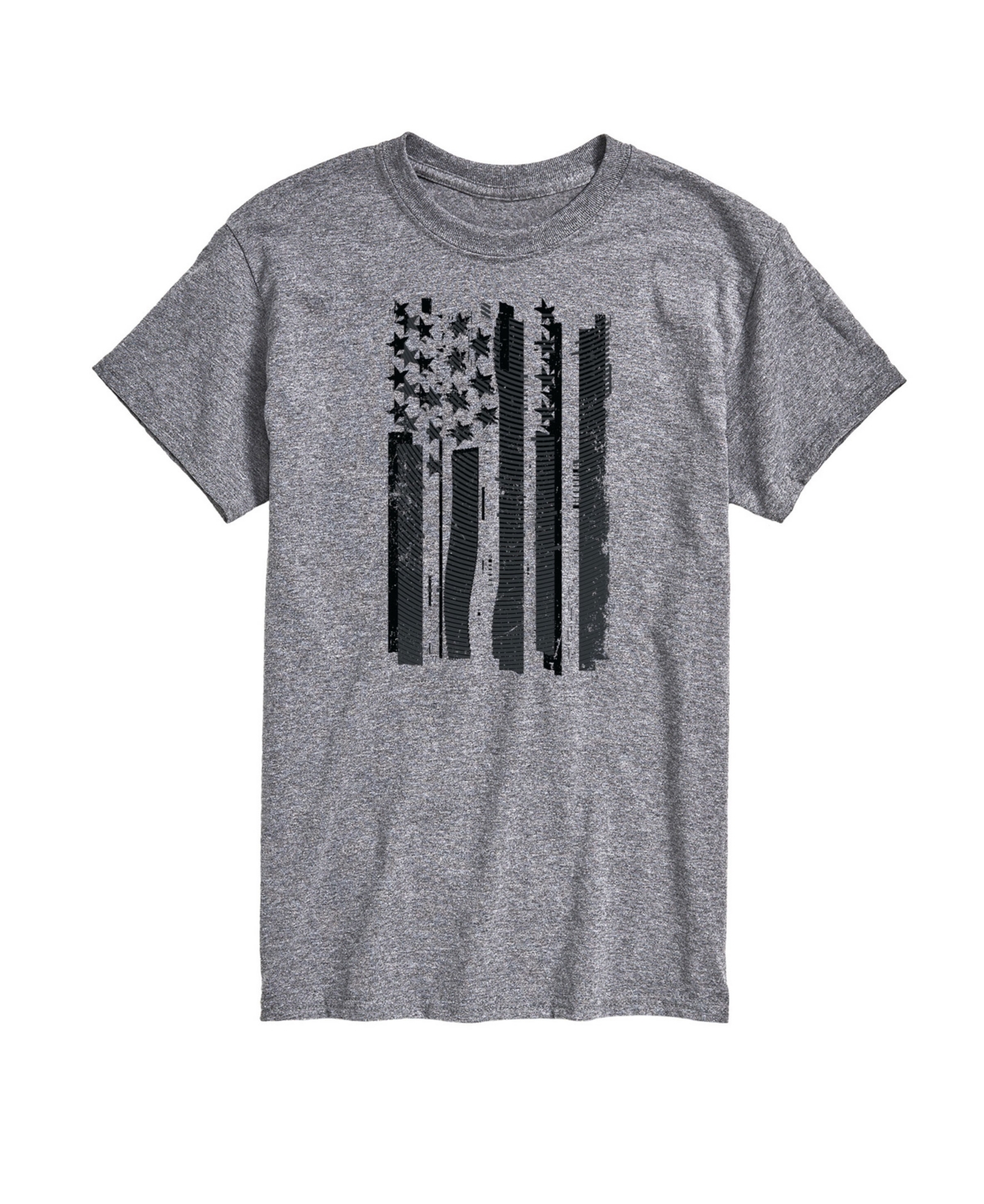 Men's Glitch American Flag Short Sleeve T-Shirt - Gray