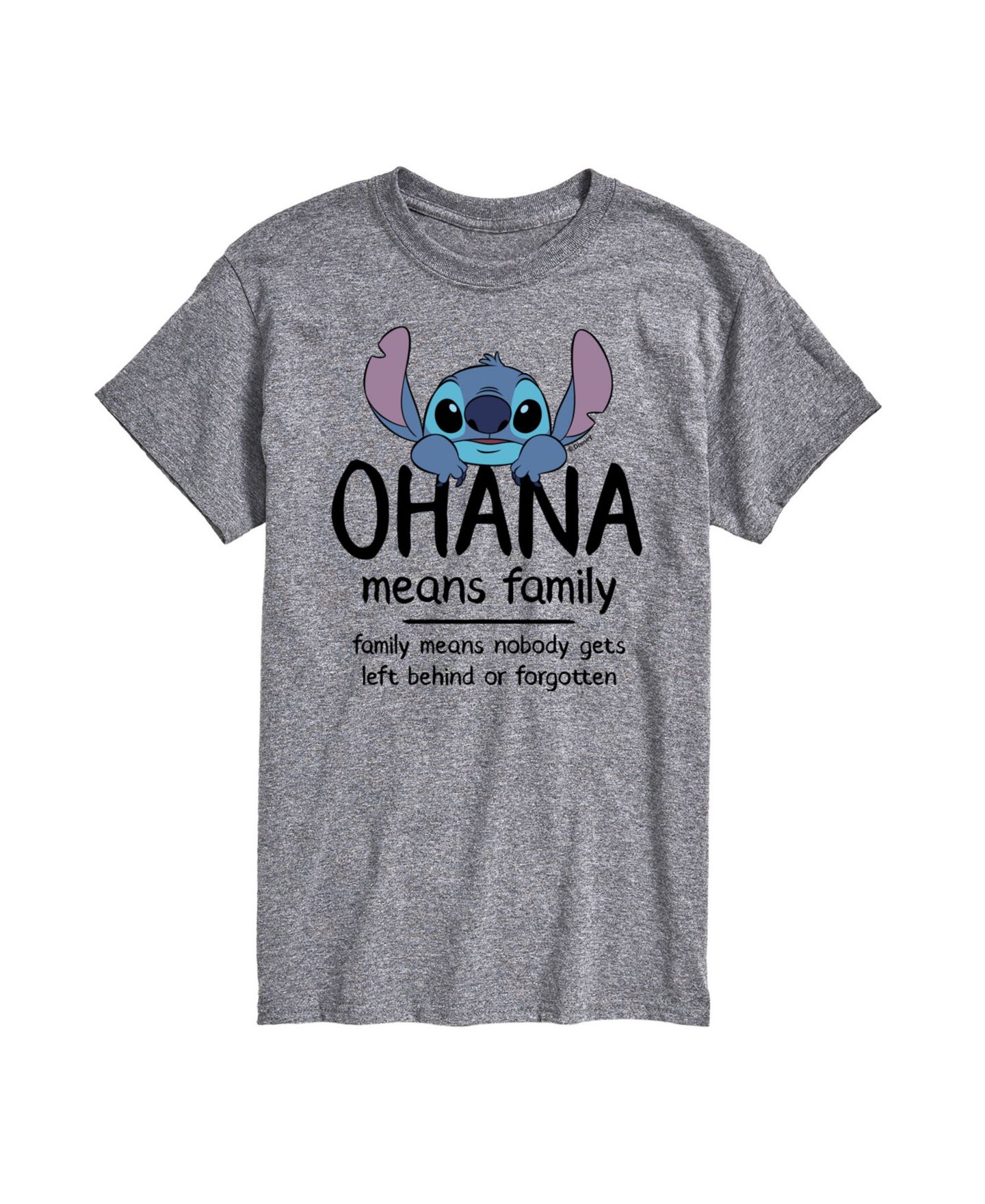 Мужская футболка AIRWAVES Lilo Stitch Ohana Means Family Short Sleeve, цвет: Серый — фото 1