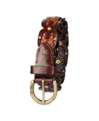 Women's Western Double-E Link Braided Leather Belt