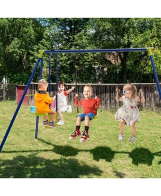 440 Pounds Kids Swing Set with Two Swings and One Glider