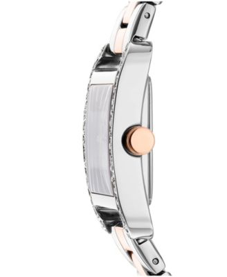 Women's City Glitz Silver Dial Red Gold-Two-Tone Stainless Steel Bracelet Watch 27x34.5mm