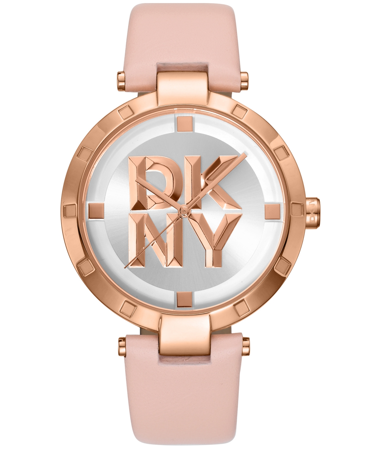 Women's Essential Logo Pink Leather Strap Watch, 38mm - Pink