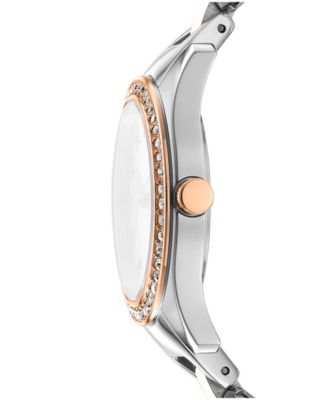 Women's Astoria Midi Glitz Silver Dial Rose Gold-Two-Tone Stainless Steel Bracelet Watch 33mm