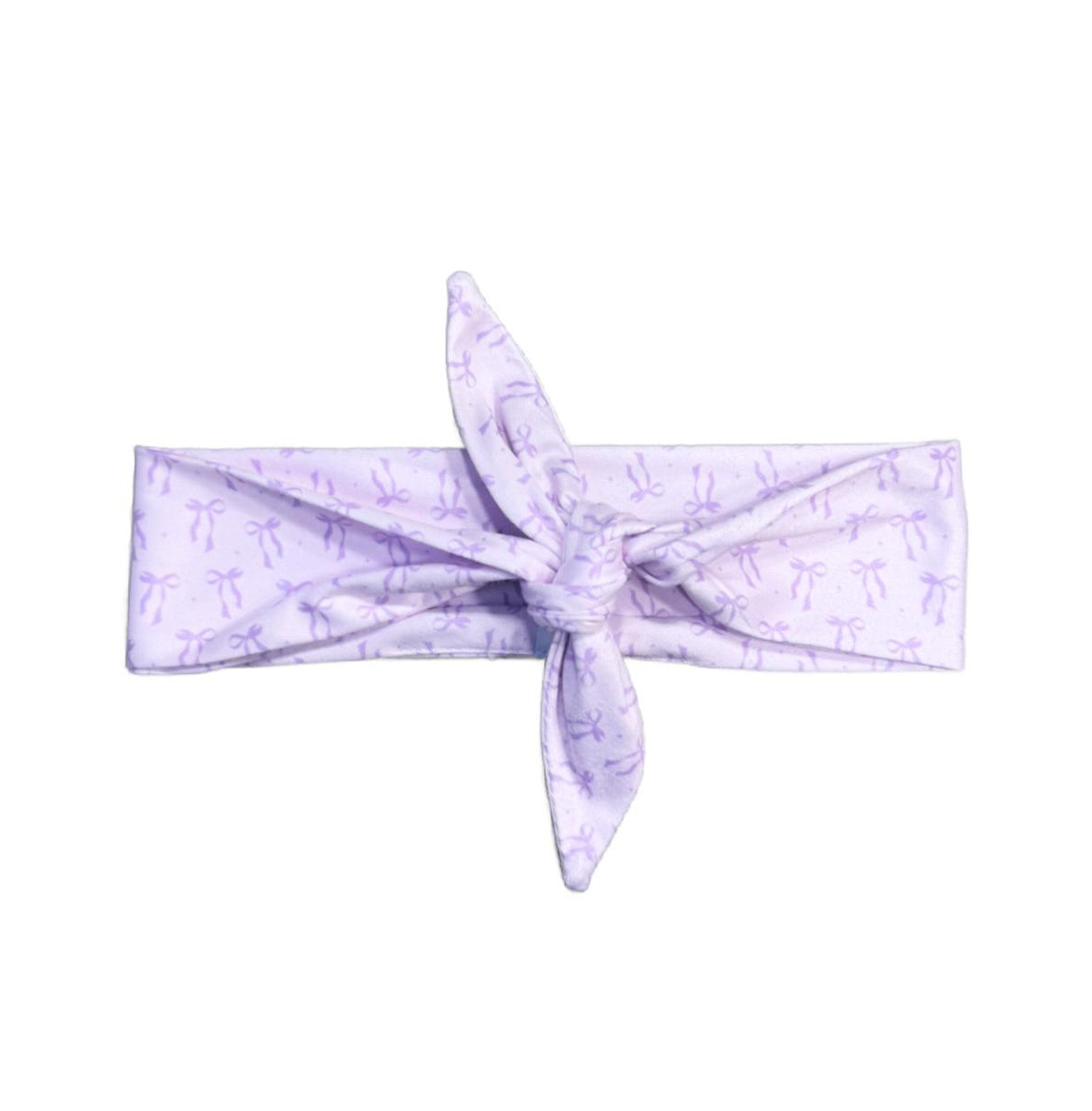 Ultra Soft Knotted Headband - Purple Bows - Purple