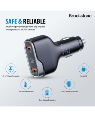 Tripple Port PD 50 Watt Rapid Car Charger and 4FT Lightning Cable Charging Kit