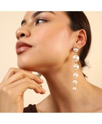 Women's Pearl Statement Drop Earrings