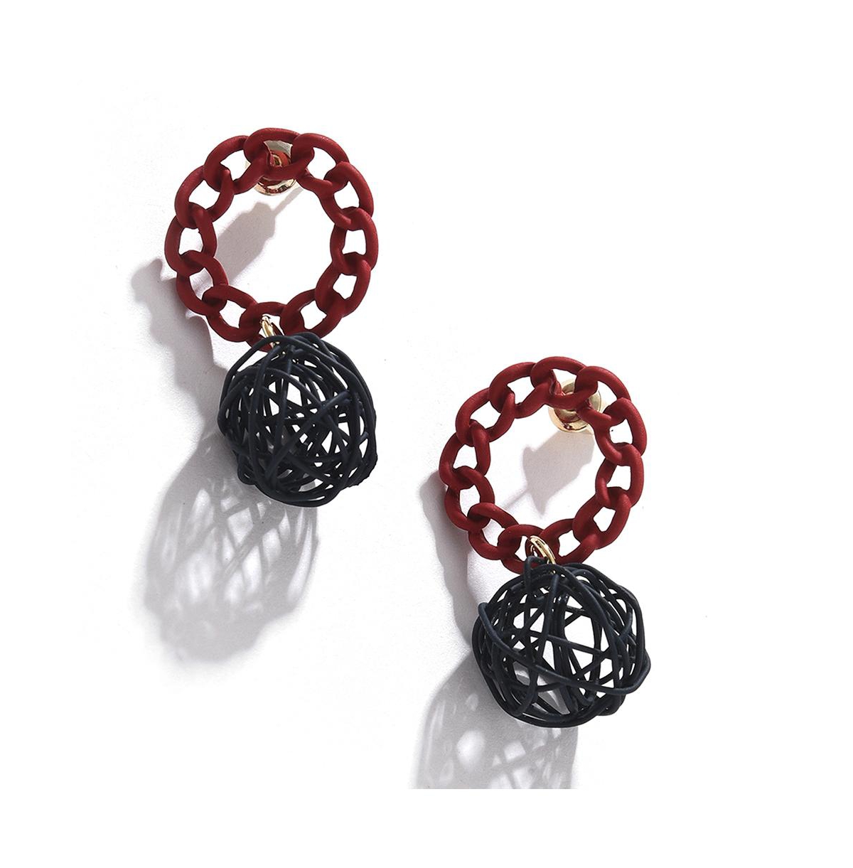 Sohi Women's Textured Drop Earrings