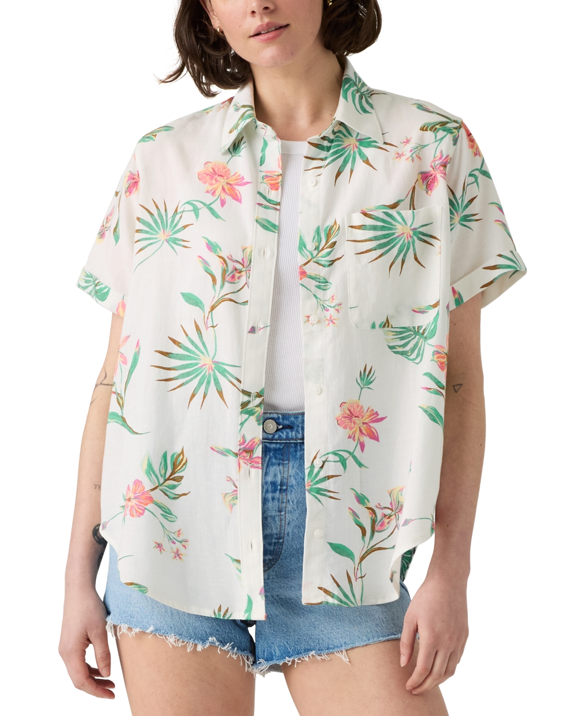 Levi's Women's Darlene Printed Short-sleeve Shirt