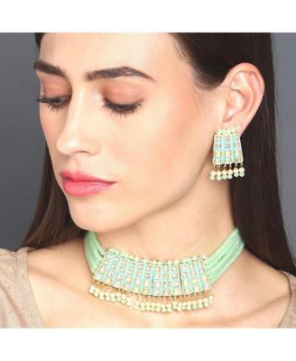 Women's Plated Kundan Beaded Jewellery Set