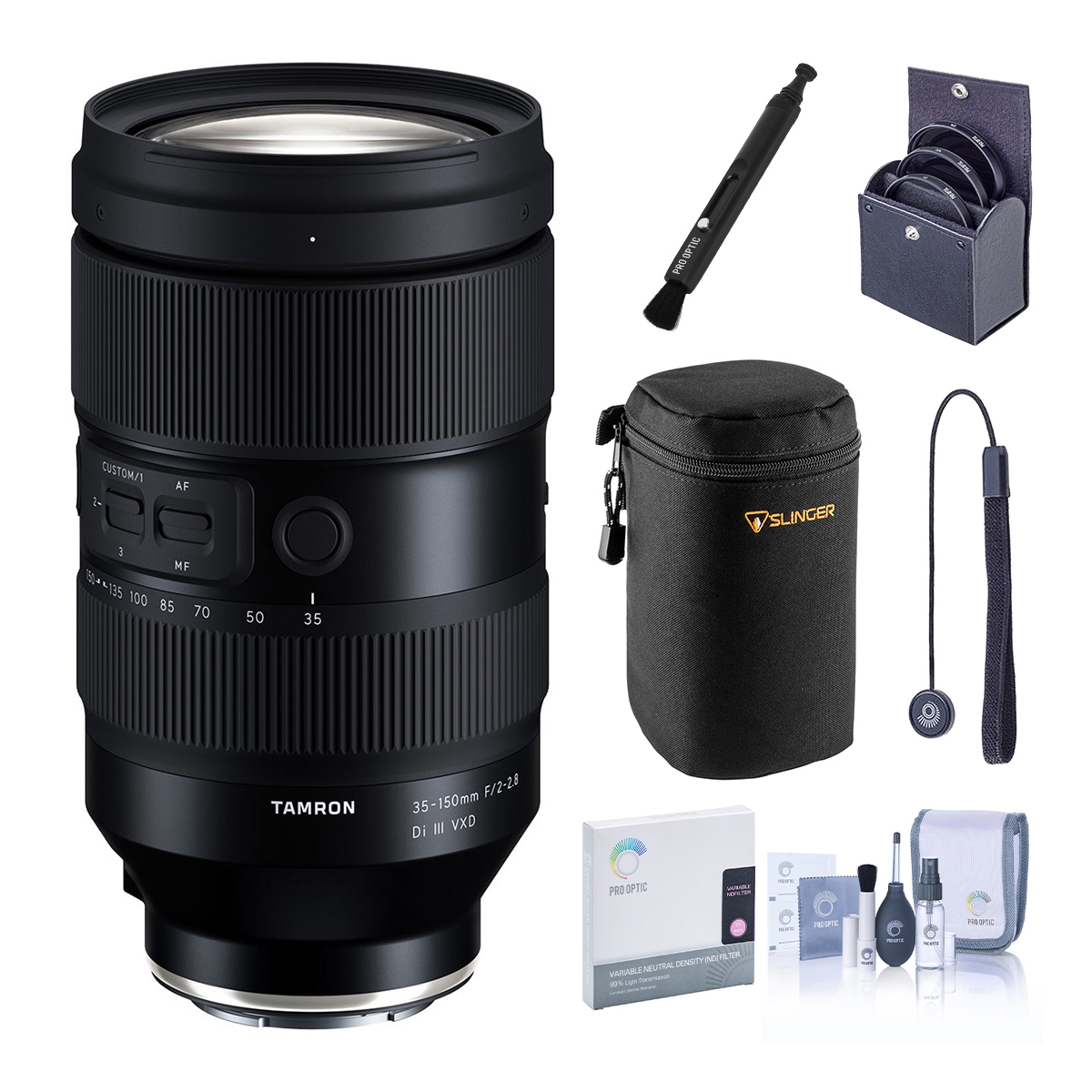 Tamron 35-150mm f/2-2.8 Di Iii Vxd Lens for Sony E Bundle with 82mm Filter Kit, 82mm Vnd Filter, Lens Case, Lens Cleaner, Cleaning Kit, Universal Lens
