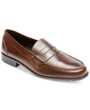 Shop Rockport Men's Classic Penny Loafer Shoes In Dark Brown