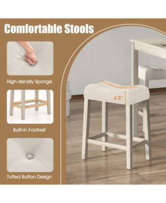 5-Piece High Top Dining Set – Square Bar Table with 4 Padded Stools for Kitchen, Dining, or Entertainment Area