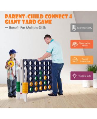 Jumbo 4-to-Score Game Set Giant 4 in A Row Kids Adults w/ 42 Jumbo Rings