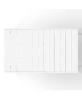 7-Piece Outdoor Rectangular Metal Patio Dining Table Set With Stackable Patio Chairs