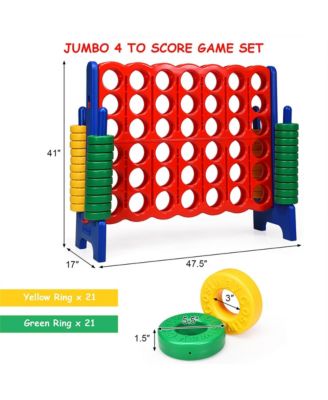 Giant 4-In-A-Row 4-to-Score Game with bag Indoor Outdoor Party Family Time Game