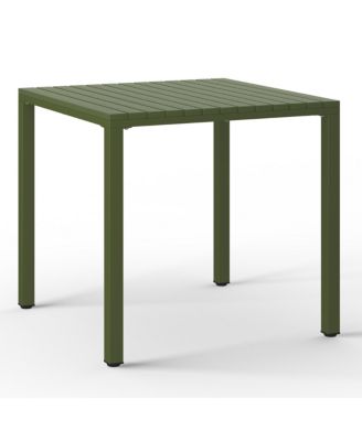 5-Piece Outdoor Square Dining Table Patio Set with Stackable Patio Dining Chairs