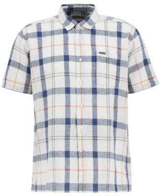 Men's Croft Short Sleeve Button-Front Tartan Pattern Shirt