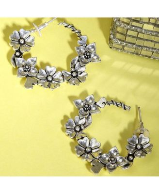 Women's Oxidised Hoop Earrings