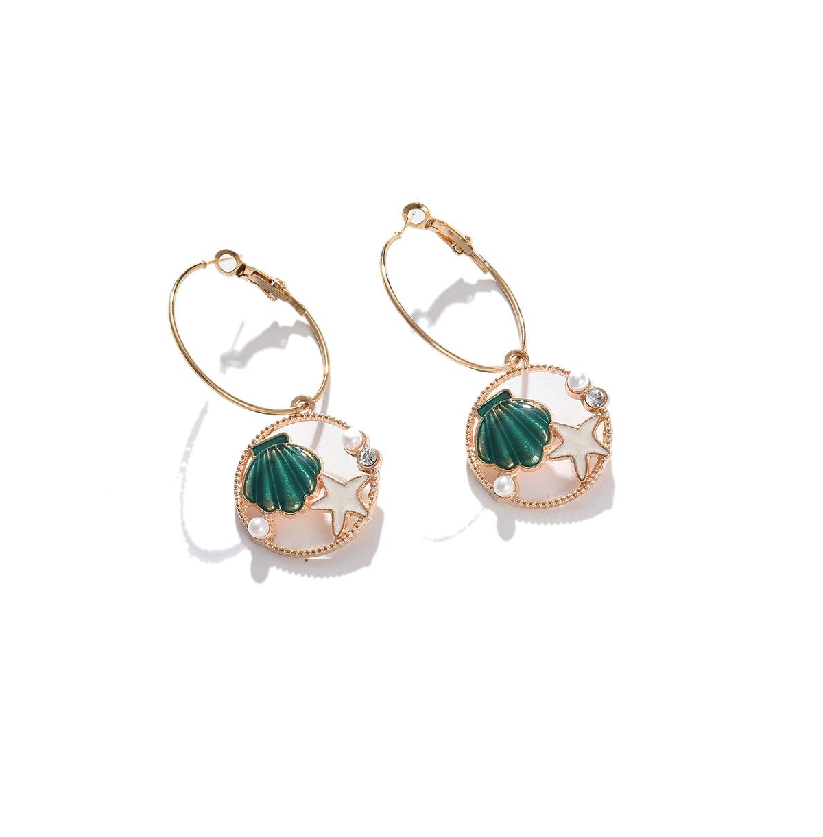 Sohi Women's Under-the-sea Hoop Earrings In Green