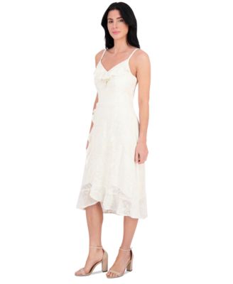 Women's Ruffled Lace High-Low Midi Dress