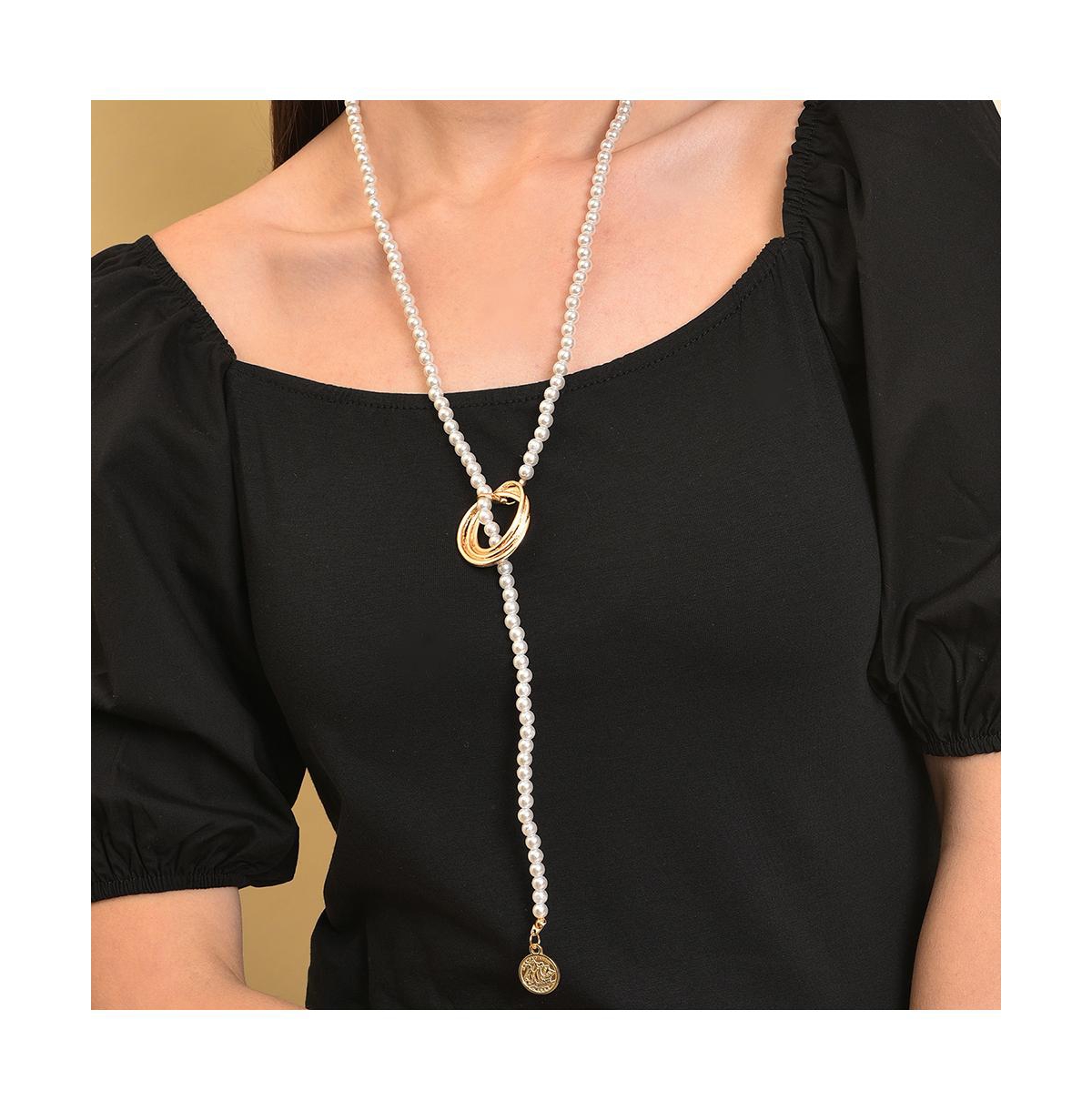 Sohi Women's Santorini Lariat Necklace In White