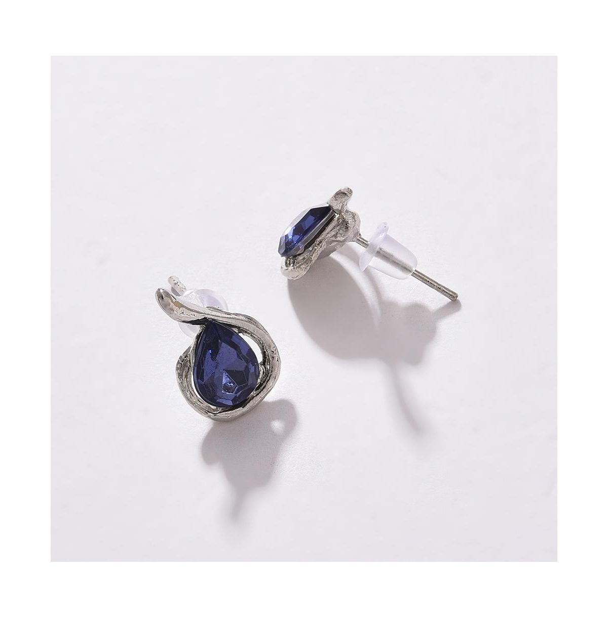 Sohi Women's Silver Plated Designer Jewellery Set In Blue