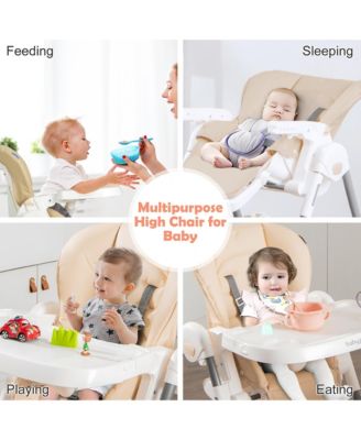 Baby Foldable High Chair w/ Double Removable Trays