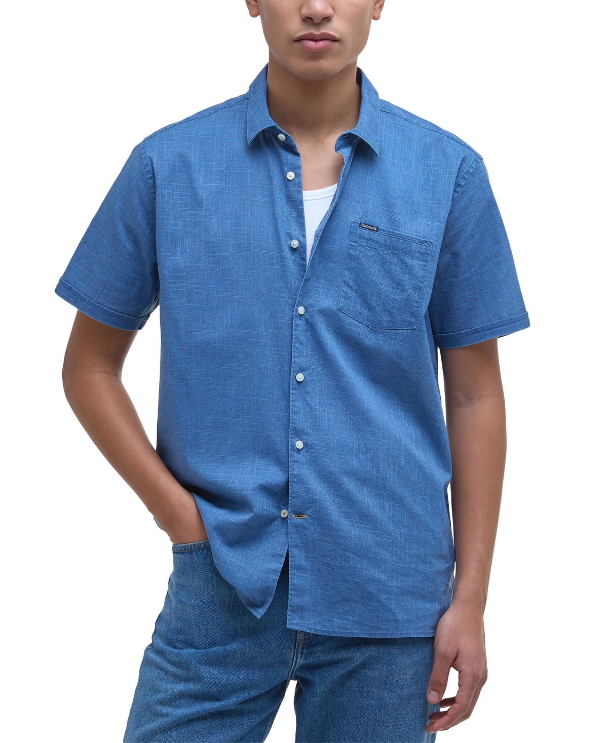 Men's Pigment Dye Solid Shirt - Dark Denim