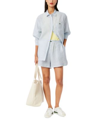 Women's Linen Oversized Striped Shirt