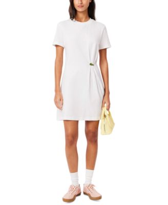LACOSTE USA - Women's Cotton Pleated-Hip T-Shirt Dress