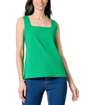Kasper - Women's Square-Neck Vented-Hem Tank Top